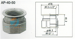 Đai ốc chuyển ống nhựa ABS AP-40-50